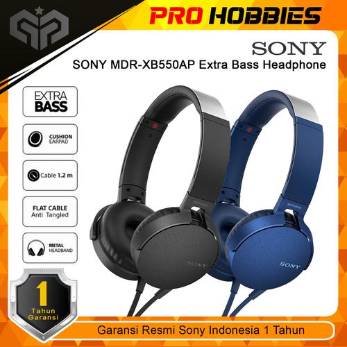 SONY MDR-XB550AP Extra Bass Headphone XB550 XB-550AP ORI Black di  Prohobbies Tokopedia