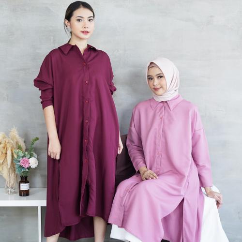 Gambar Midi Dress Esential Crinkle Tunic Hijab Wanita dari Outfit ID Official Jakarta Barat Tokopedia