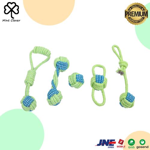 Jual Mainan Gigit Gigitan Anjing Tambang Rope Bola Ball Tali Tug Of War