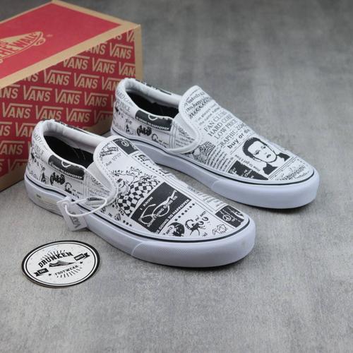Jual Sepatu Vans Slip On X Ashley William New Papper True White