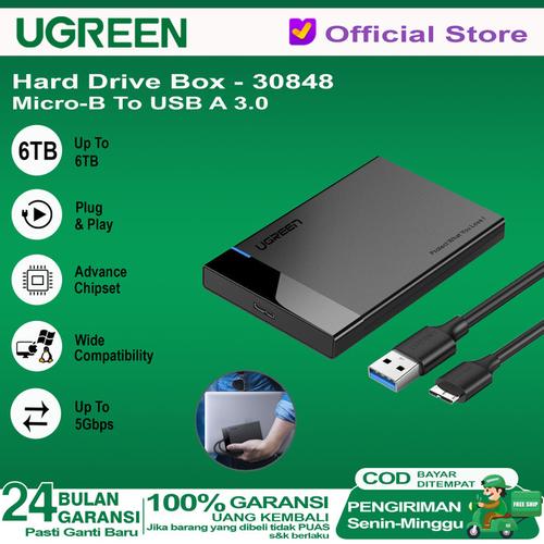 Jual Casing Enclosure Hard Disk External 2,5 "SATA USB 3.0 UGREEN 30848 HDD Jakarta Pusat