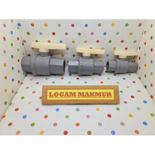 Jual STOP KRAN PVC 1/2" / 3/4" / 1" BALL VALVE KDJ TAIWAN ORIGINAL