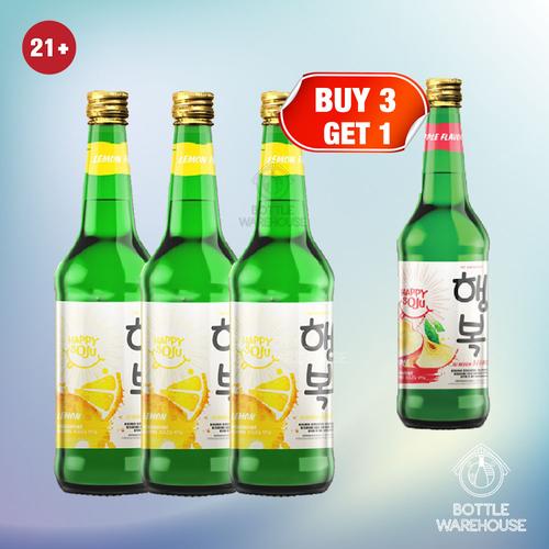 Jual HAPPY Soju Lemon 360ml Promotion (Buy 3 Get 1 Free) FREE APPLE