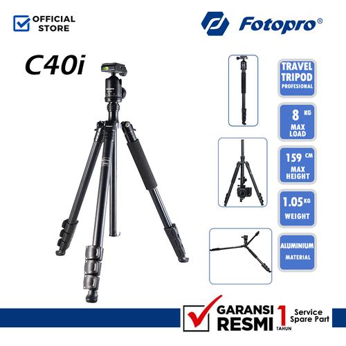 Jual Fotopro Tripod C40i+53P Ball Head Aluminium Tripod Convert to