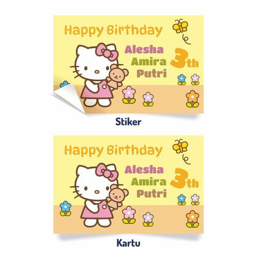 Jual Stiker / Kartu Ulang Tahun Happy Birthday Tema Hello Kitty - Kab