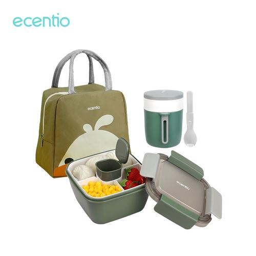 Promo ecentio Lunch Box Set Kotak Makan ada sekat tas bekal bocor BPA