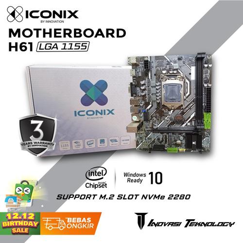 Iconix Mobo H61 Socket 1155 Lapcare Motherboard H61 Nvme Pcie Lga