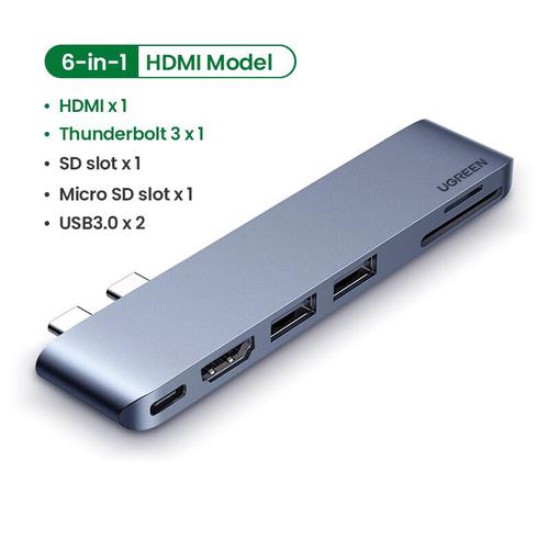 Jual UGREEN Adaptor USBC Multifunction 6in1 HDMI Adapter Macbook Air