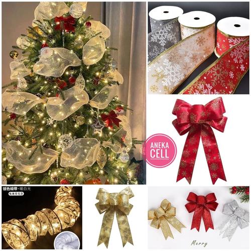 Jual Aksesoris Hias Pita Kawat Ribbon Dekorasi Pohon Natal Christmas