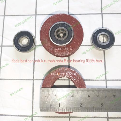 Jual Roda Merah besi cor untuk rumah roda 6 cm bearing 100% baru - Rel ...