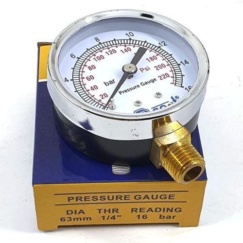 Jual Pressure Gauge 16 Bar / Alat Ukur Tekanan 2.5" / Ukuran Angin SPOT
