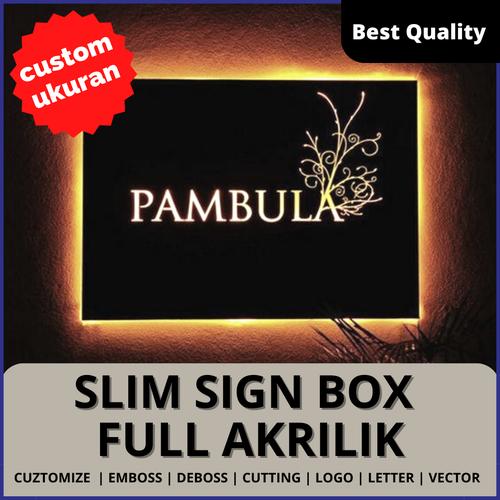 Jual Sign LED / Acrylic Slim Box LED / Neon Sign Box Ukuran Custom