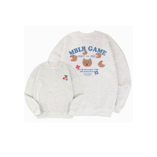 Tシャツ・カットソー +AMBLER+ I Bear U Overfit Raglan Sweatshirt Oatmeal AMM1214 Jual AMBLER Overfit Sweatshirt Pac-Man Bear - Oatmeal