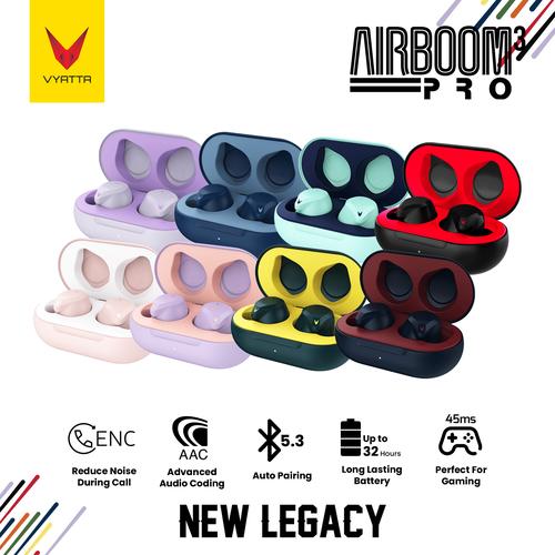 Jual VYATTA Airboom Pro New TWS Bluetooth Headset Earphone Long 