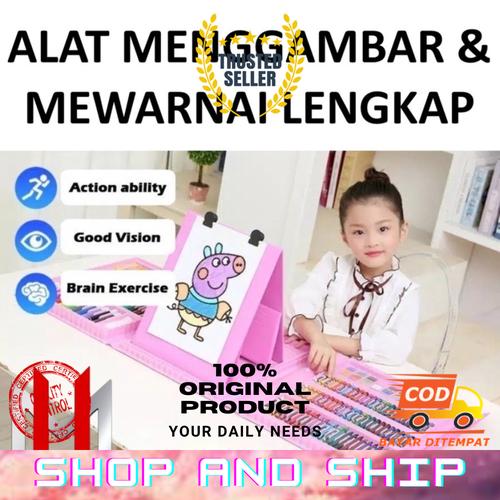 Jual Alat Menggambar & Mewarnai Lengkap Painting Tools Colouring 208