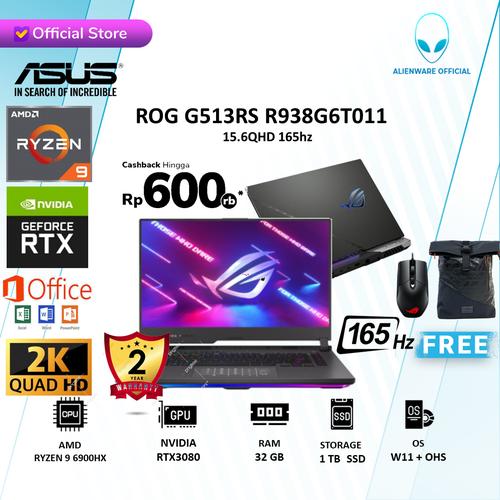 Promo ASUS ROG G513RS RTX3080 RYZEN 9 6900HX 32GB 1TBSSD W11+OHS 165HZ ...
