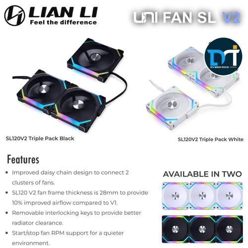 Promo Lian Li UNI FAN SL120 V2 - Single I Triple Pack ARGB 120mm Fan SL ...