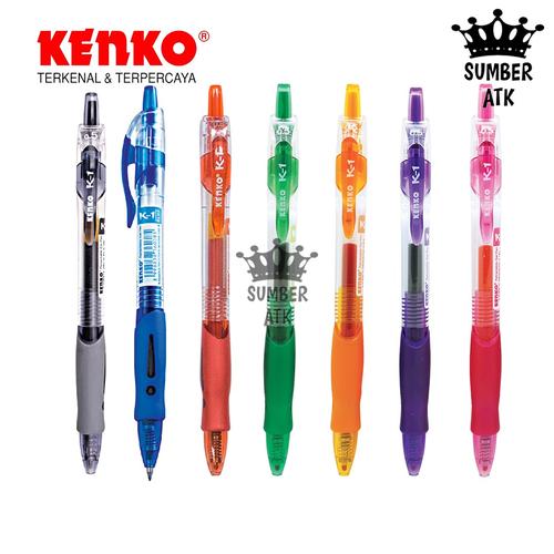 Jual Pena / Pulpen KENKO GEL PEN K1 Retractable Hitam dan Merah 1
