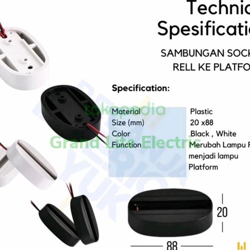 Jual socket sambungan rell ke plafond untuk rell lampu spot track ...