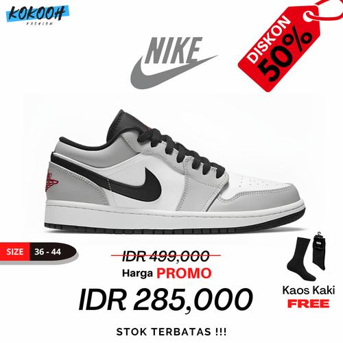 Jual Sepatu Sneakers NK Air Jordan 1 low Smoke Grey Pria Wanita - Abu