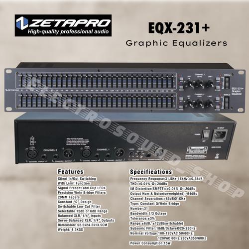 Jual Equalizer ZETAPRO EQX231+ / EQX 231+ subwoofer dan limiter