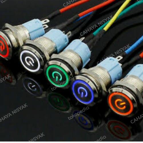 Jual Saklar on off LED stainless push button waterproff tombol switch ...