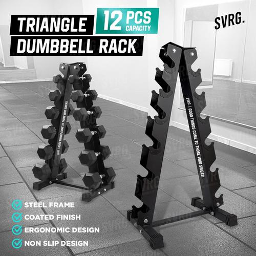 Promo Svarga Triangle Dumbbell Rack Vertical Rack Dumbell 6 Pairs Dumble Cicil 0 3x Kota