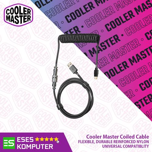 Gambar Coiled Cable Cooler Master USB-C Double Sleeved Aviator Kabel Keyboard - Black dari ESES Komputer undefined Tokopedia