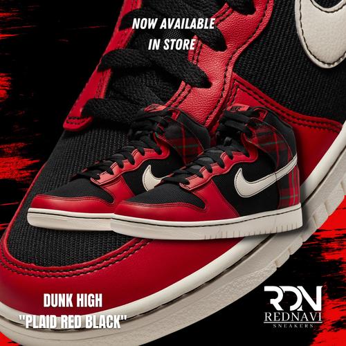 Jual Nike Dunk High Plaid Red Black Original Kota Administrasi
