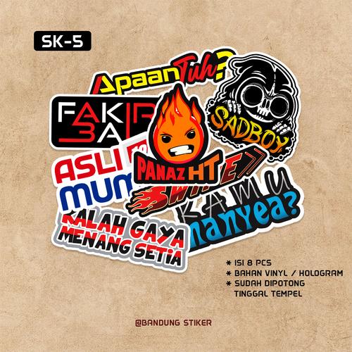 Sticker Kata Ff Jual (8 Pcs) Stiker Pack Kata kata Viral Bahan Vinyl dan Hologram ...
