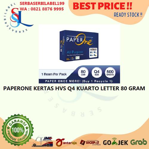 Jual PAPERONE Q4 KUARTO LETTER 80 GRAM KERTAS HVS PRINT FOTOKOPI ...