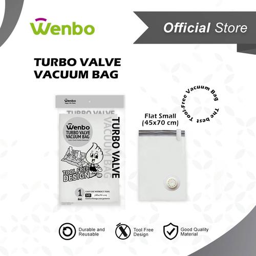 Jual Wenbo Turbo Valve Vacuum Bag / Vakum Tanpa Pompa Flat S (45x70cm