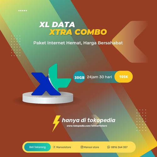 Xl Data Blue Jual voucher paket data xl xtra combo 30 GB / kuota internet xl - Kota ...