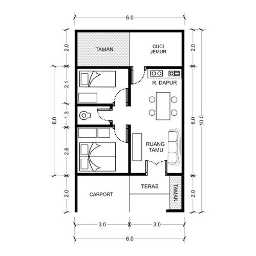 Jual jasai design gambar denah rumah minimalis - Jakarta Barat - Rogi