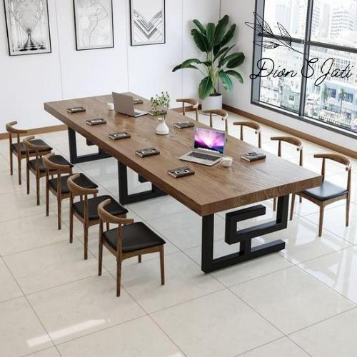 Jual Industrial Pine Wood Office / Meja Rapat Kayu Jati / Meja Kantor