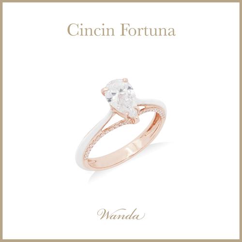 Promo Cincin Berlian Wanda Fortuna Pear Shape 0.5 Two Tone Ring