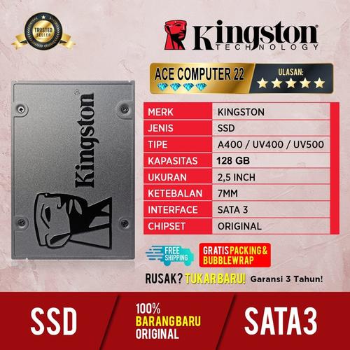 Jual SSD KINGSTON 128GB SATA 2.5" GARANSI 3 TAHUN - SSD ONLY - Kota ...