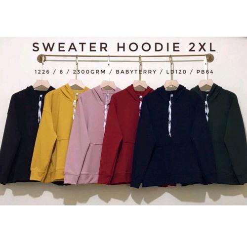 Jual Sweater Hoodie Polos Ukuran 2XL Bahan Babyterry Premium SW-03