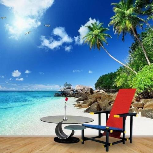 Jual Stiker Dinding Wallpaper Custom Pemandangan Pantai 3 Dimensi 5