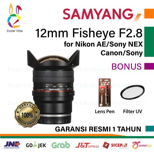 Jual SAMYANG 12MM FISHEYE FOR CANON SONY NIKON AE SONY NEX
