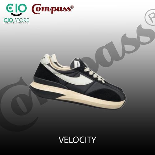 Jual Sepatu compass velocity black (original) sneaker pria Jual Sepatu compass velocity black (original) sneaker pria