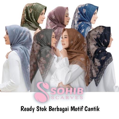 Promo Hijab Segi Empat Voal Motif Terbaru | Jilbab Segi Empat Motif