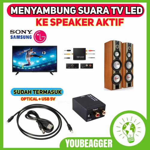 Jual Penyambung Audio TV LED ke Salon aktif dan amplifier - Kab. Bekasi