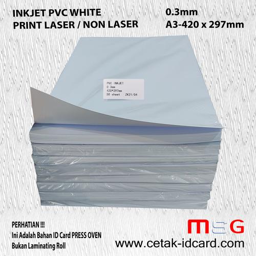 Jual BAHAN ID CARD LASER/INKJET PVC SHEET 0.3mm A3420 x 297mm (PRESS OVEN) Jakarta Pusat PD