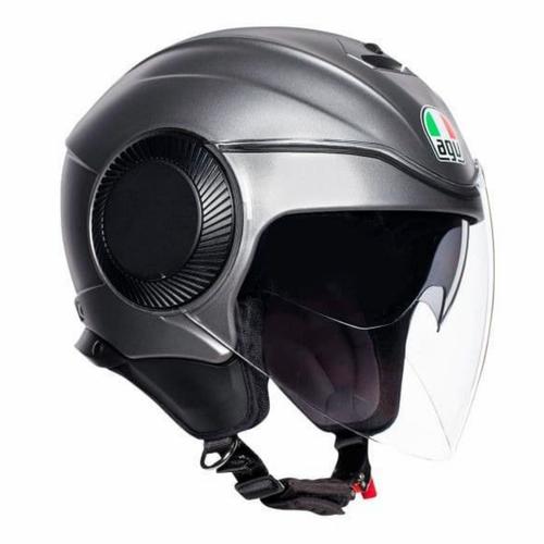 Jual AGV ORBYT GREY MATT HELM HALF FACE DOUBLE VISOR ORIGINAL