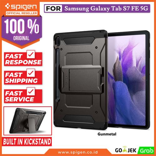 Gambar Case Samsung Galaxy Tab S7 FE 5G SPIGEN Tough Armor Pro Stand Casing - Gunmetal dari Spigen Official Jakarta Barat Tokopedia