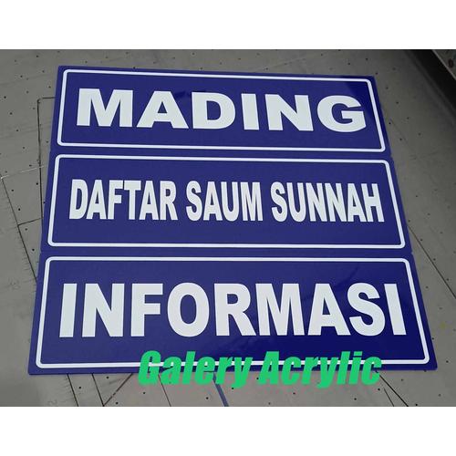 Jual Sign Label Acrylic/Papan nama akrilik/papan ruangan/sign Board Kota Tangerang Galery