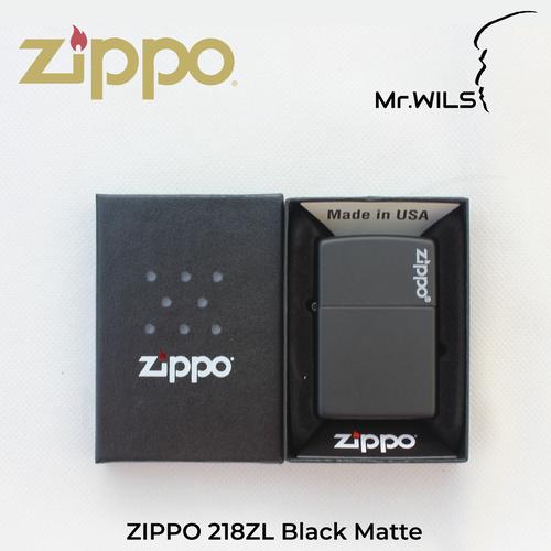 Jual Original Zippo 218ZL Black Matte Zippo Logo Jakarta Barat Mr