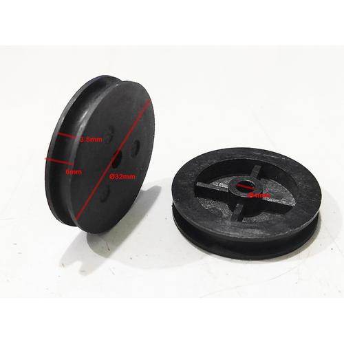 Jual Plastic Round belt pulley inner diameter 4mm x OD 32mm x tebal 6.5mm Kab. Bandung