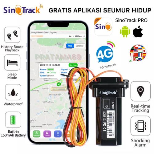 Jual GPS TRACKER 4G Pelacak Mini Tahan Air Sinotrack ST901L Mobil